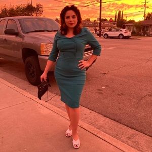 Harbor Blue MUXXN Women's Classic Vintage Sweetheart Neckline Cocktail Dress